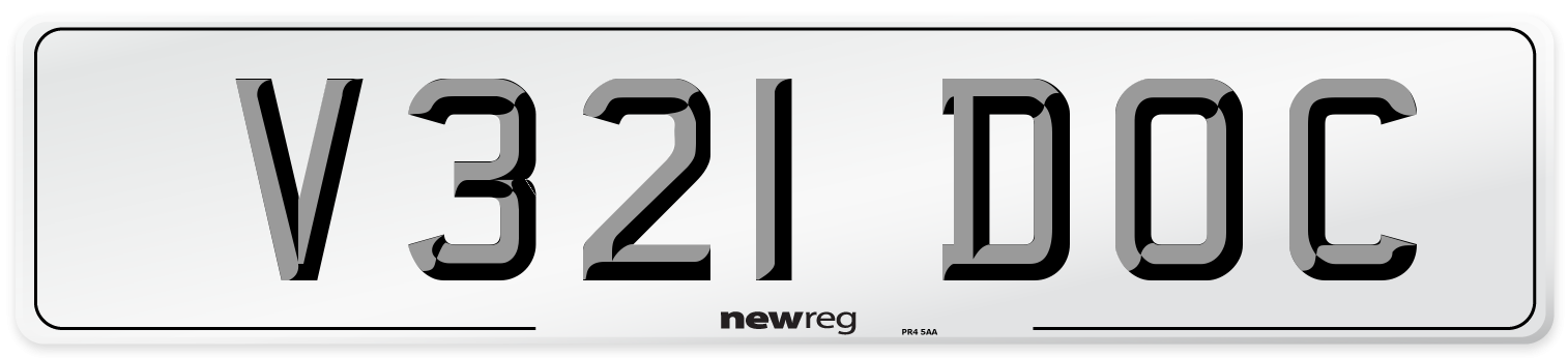 V321 DOC Number Plate from New Reg